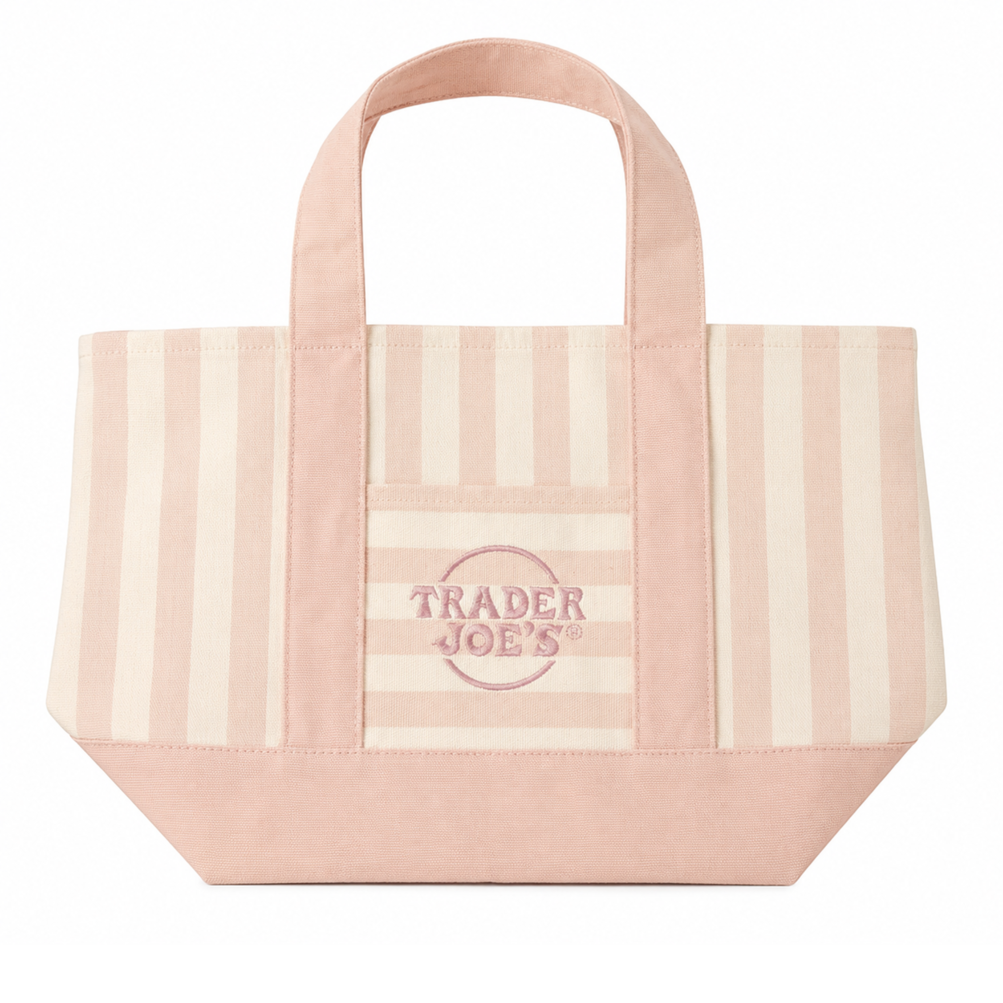 Trader Joe's Stripped Pink Mini Tote Bag