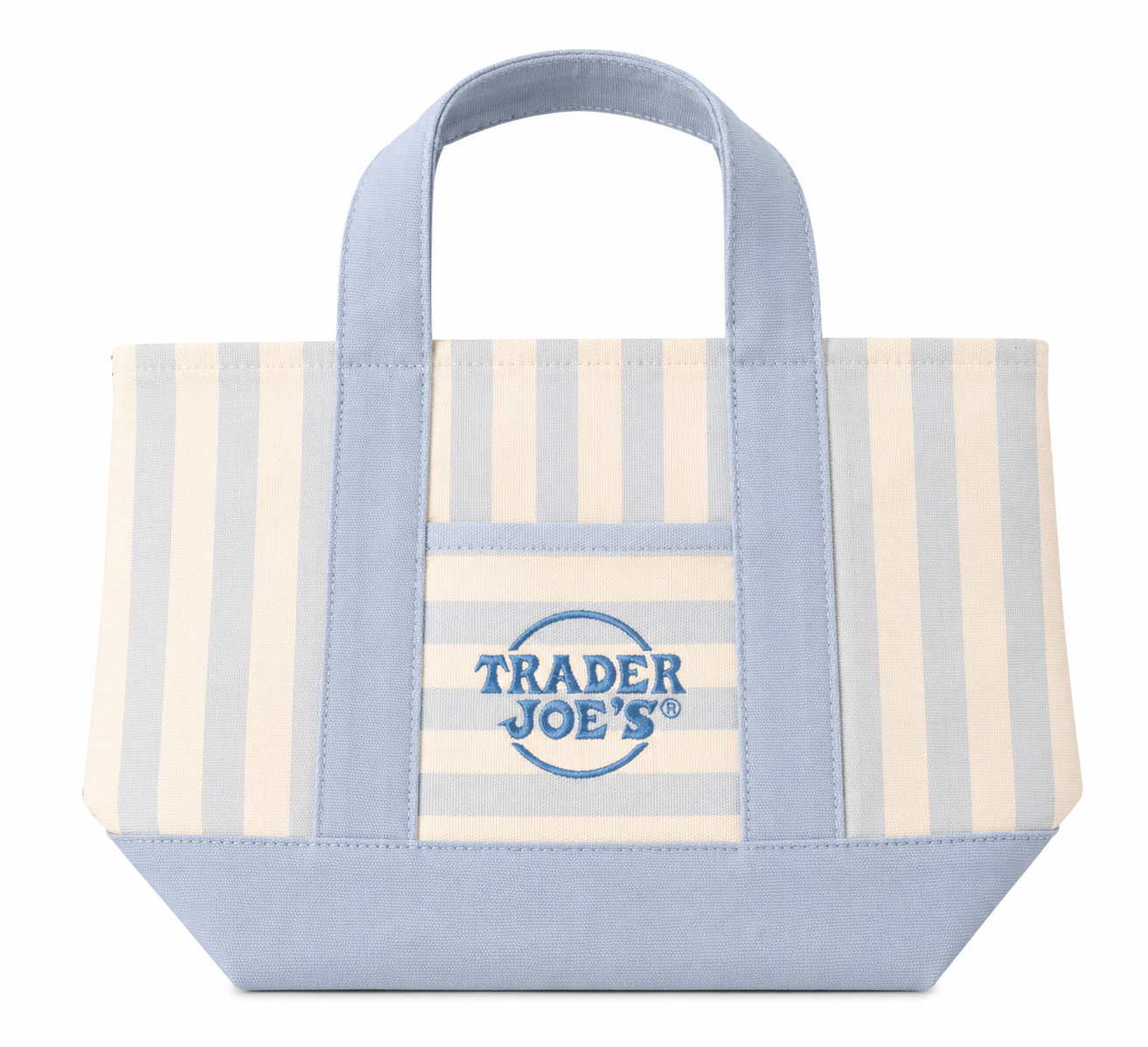 Trader Joe's Stripped Blue Mini Tote Bag