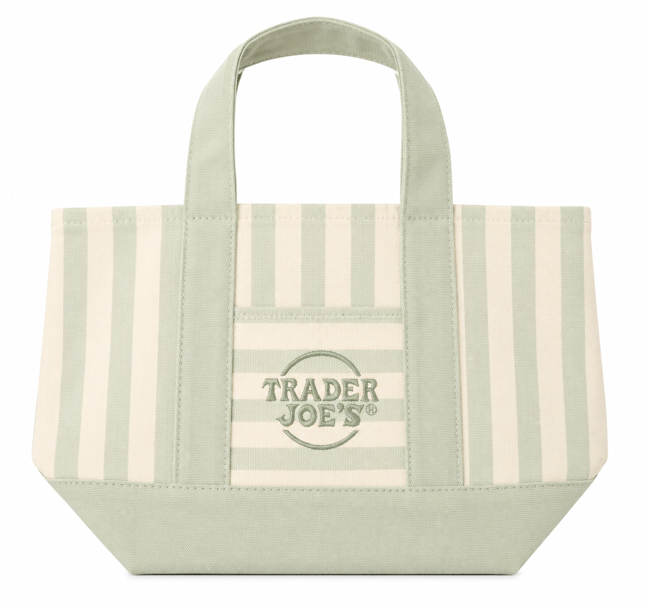 Trader Joe's Stripped Green Mini Tote Bag