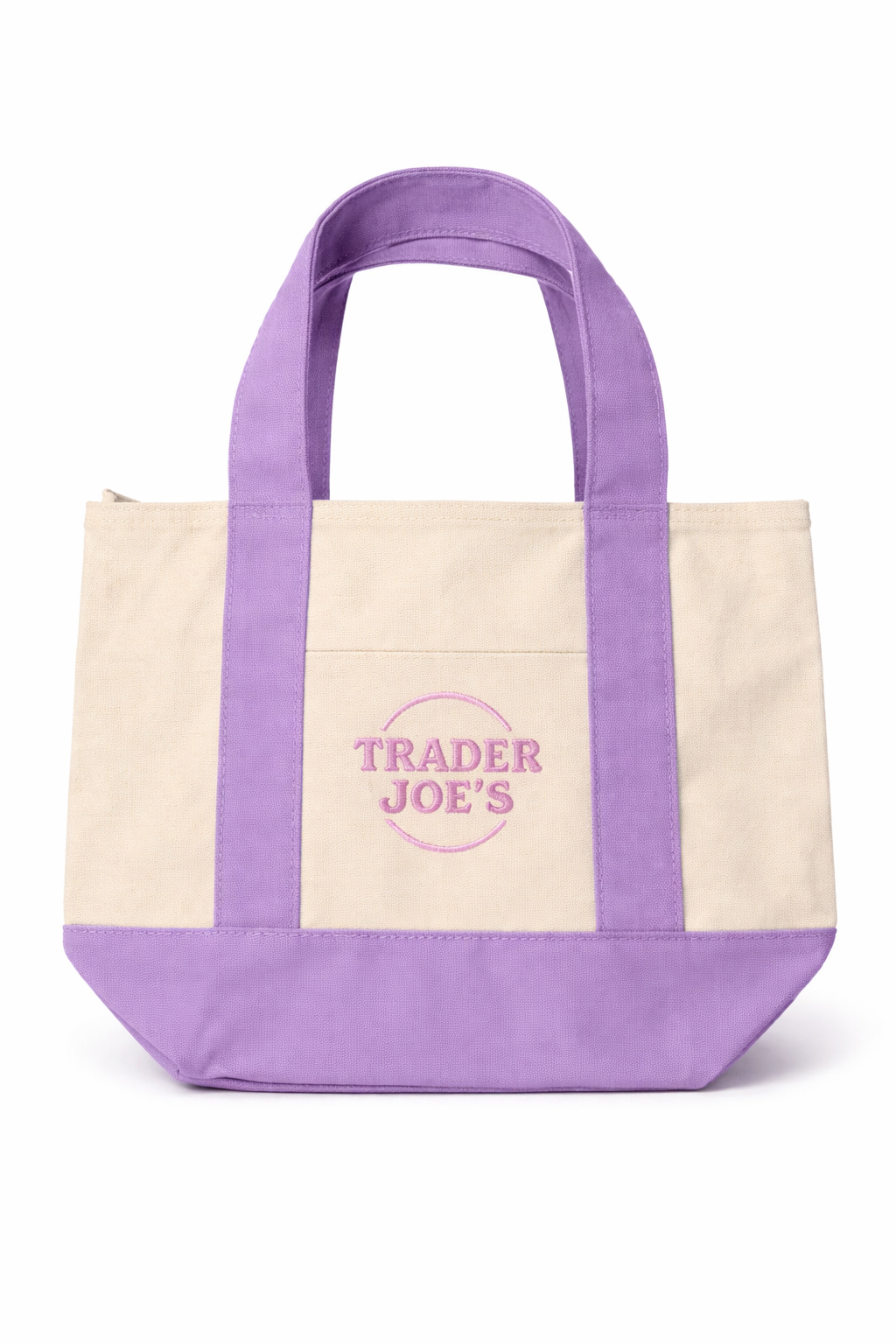 Trader Joe's Mini Pastel Purple Canvas Tote Bag