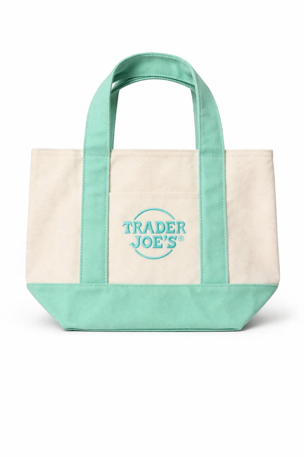 Trader Joe's Mini Pastel Green Canvas Tote Bag